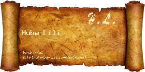 Huba Lili névjegykártya